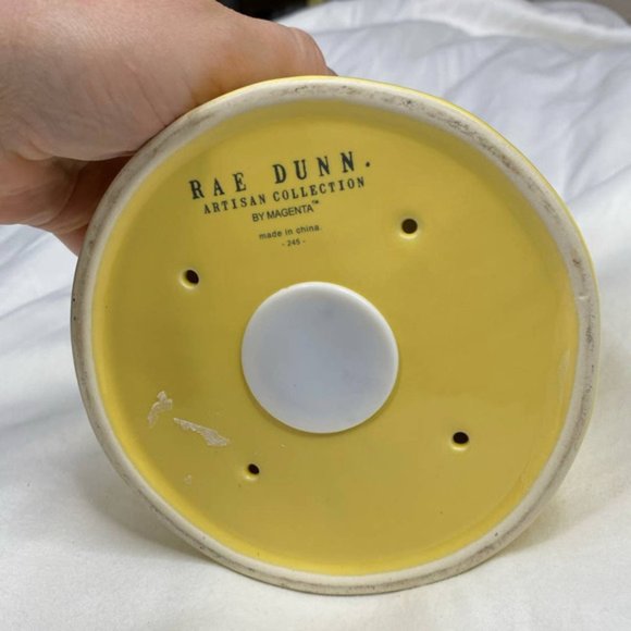 New Rae Dunn Yellow & Pink ''Majestic'' Crown Bird House - Picture 3 of 3